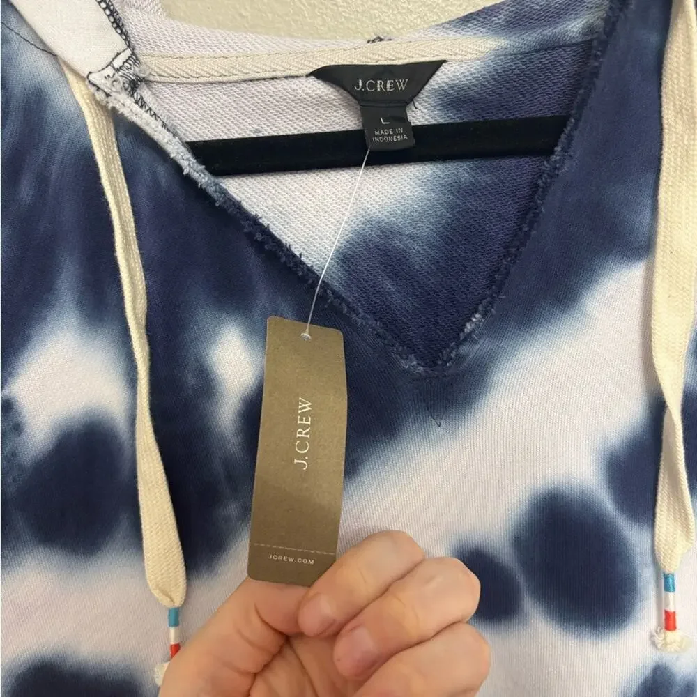 NEW J. Crew Tie-Dyed Hoodie in Original Cotton Terry - Size L